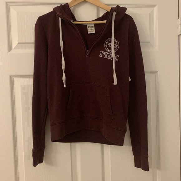 VS Pink Long Sleeve 1/4 Zip Athletic Top Sz Small - Picture 1 of 2